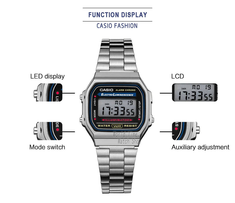 Casio watch silver watch men set brand luxury LED digital Waterproof Quartz men watch Sport military Wrist Watch relogio masculi.