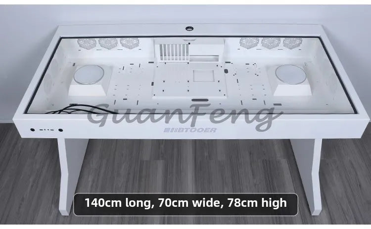 Computergehäuse für große Spieler, All-in-One-Tisch, hochwertiger Desktop, vollständig transparent, großes Gehäuse, cooler wassergekühlter Sci-Fi-Spieltisch