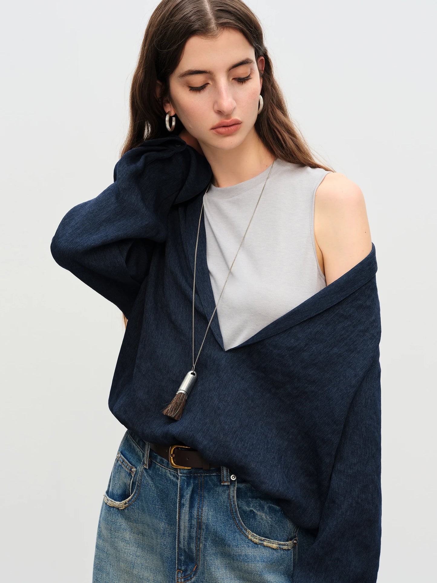 FSLE 【Premium-Serie】Herbst-Urlaub, lockeres Set, Oberteil, Hose für Damen, 2025, Neuankömmling, V-Ausschnitt, schickes, elegantes zweiteiliges Set, altes Geld