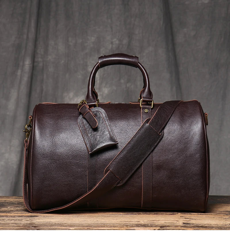 Vintage Herren Reisetasche klassische Business Umhängetasche Kopfs chicht Rindsleder Weekender Sporttasche Leder handtasche für Ehemann Geschenk.