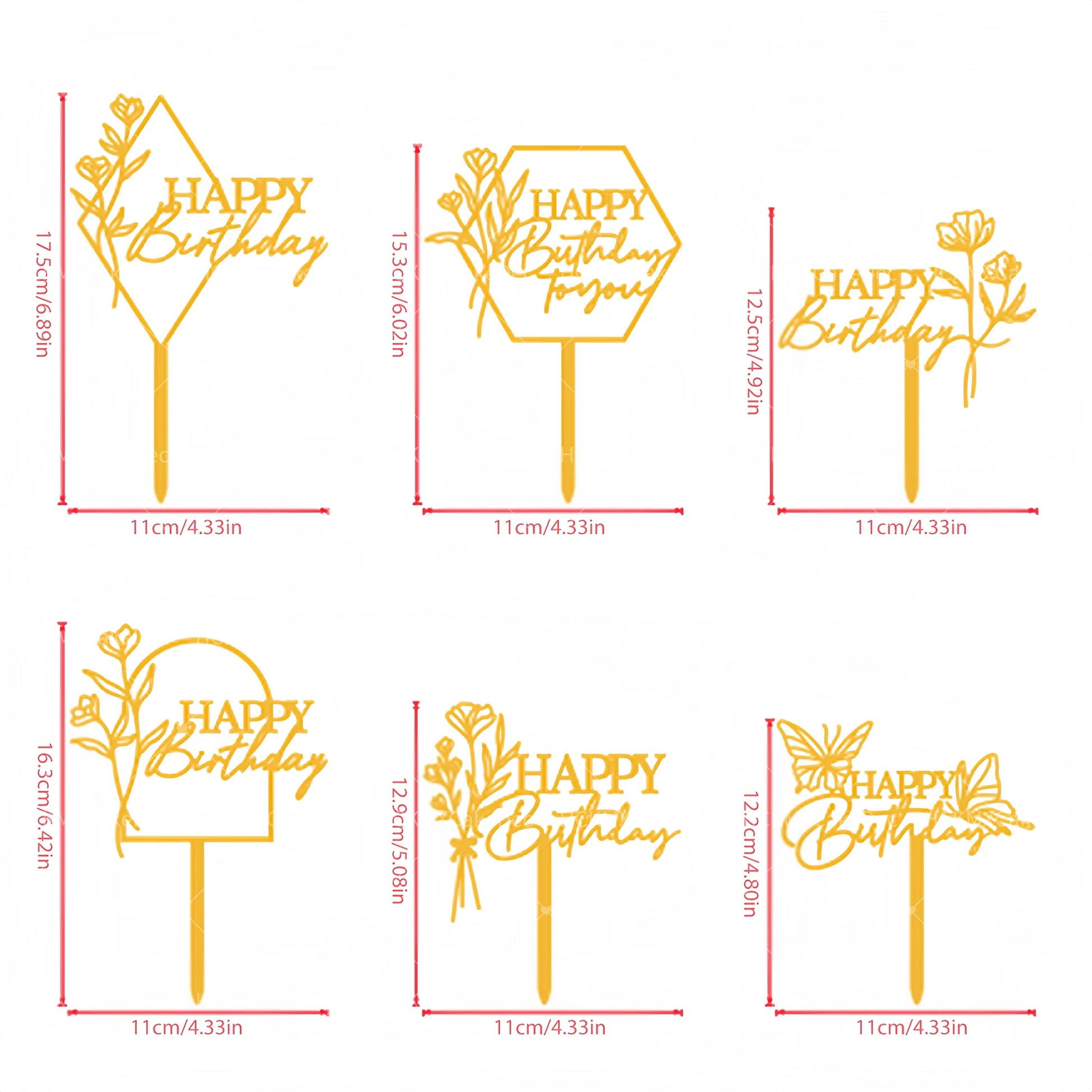 Ins Gold Alles Gute zum Geburtstag Kuchen Topper Geburtstag Mädchen Acryl Geburtstag Party Kuchen Topper Geschenk Dessert Dekoration.