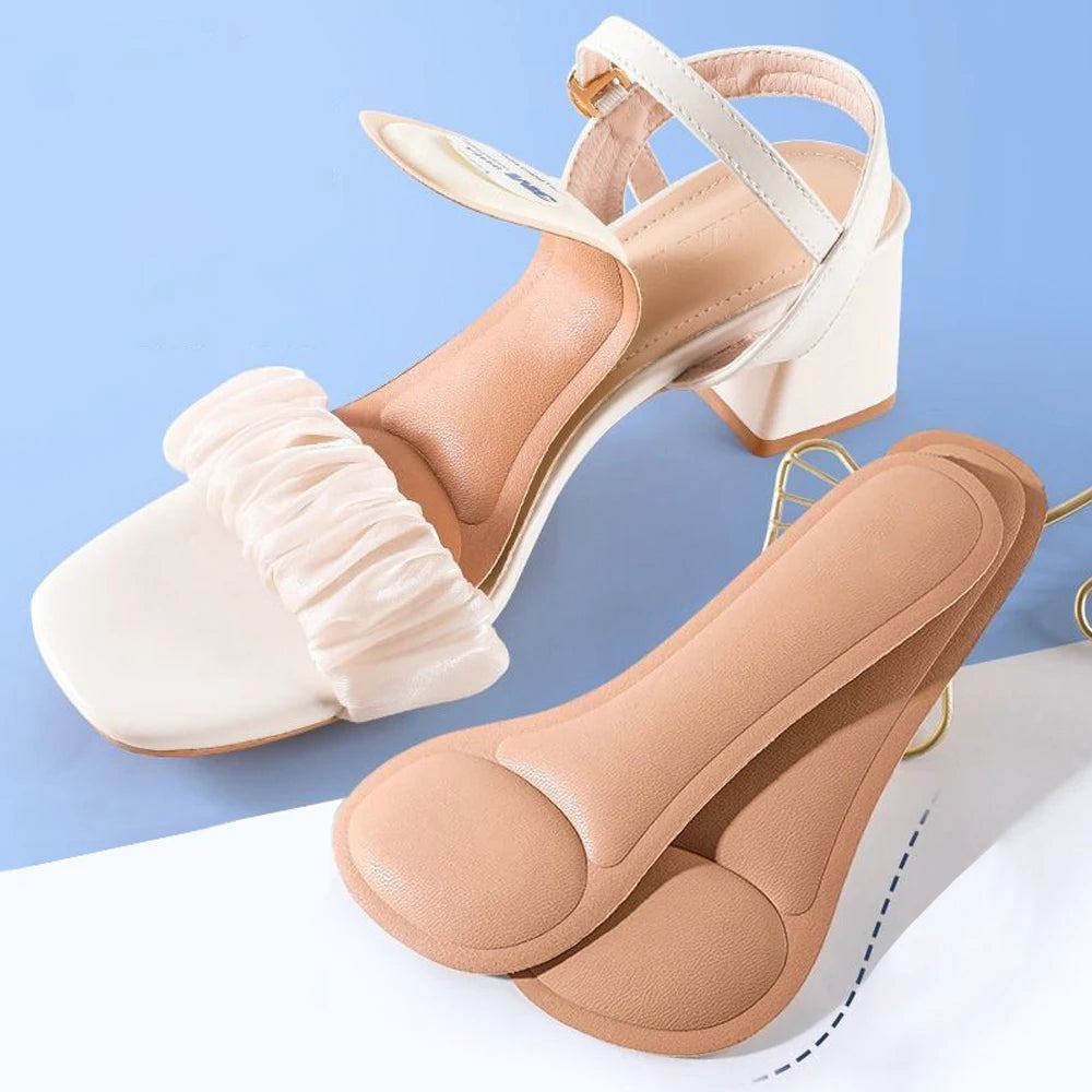 Self-adhesive Insoles for High-heeled Sandals Women Comfort Sweat-absorbent Shoe Sole Anti-Slip Memory Foam Seven-point Shoe Pad.