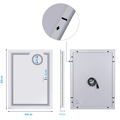 LUVODI LED-Spiegel für Badezimmer, Wandmontage, Vergrößerungsspiegel für Waschraum, Toilette, Dusche, Waschtisch, Make-up, Rasierspiegel