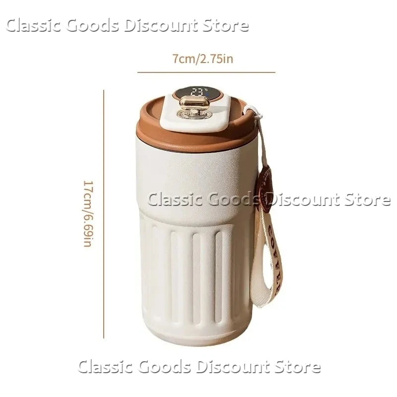450ML Smart Travel Coffee Mug Display Led Temperature Thermos Mug Stainless Steel Insulated Thermos Bottle Portable Vacuum Flask.
