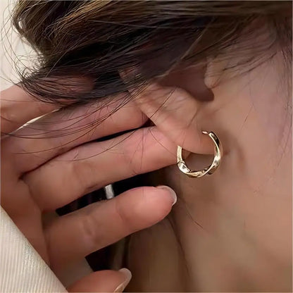 Mariasz Minimalist New Hot Sell Trendy Plated Gold Color Circle Earrings for Women Ear Hoop Earring Classic Jewelry.