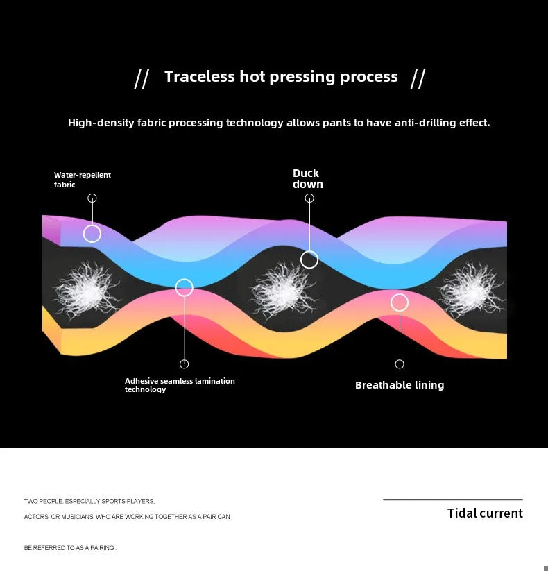 Winter Down Pants Men's Casual Waterproof Zipper Pocket Thick 90% Duck Down Cargo Pants Male Jogger Outdoor Warm Sports Pants.