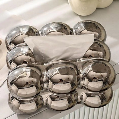 Geometry Tissue Box Cover Decorative Facial Tissue Holder Case Container for Bedroom Tissue Box Covers Rectangular Ceramic