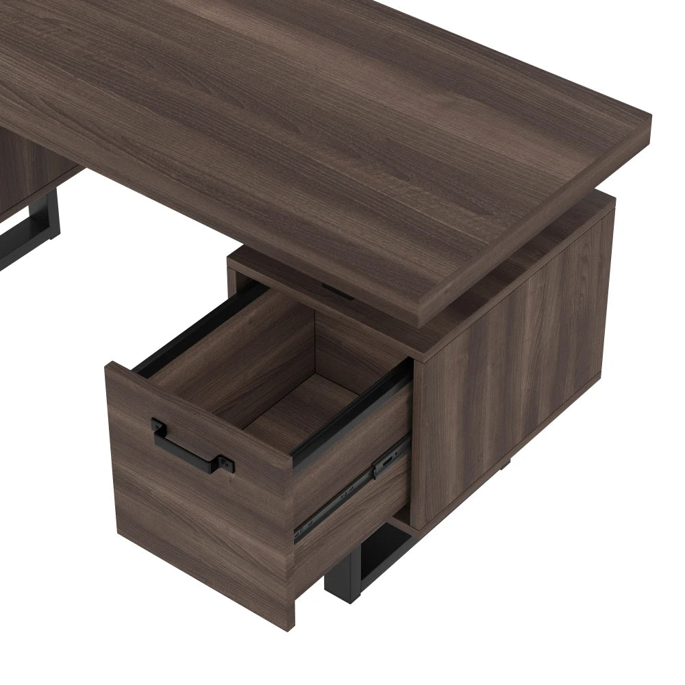 Moderner Schreibtisch im minimalistischen Stil, MDF-Desktop mit hochwertigem Stahlrohr, super langlebig, Aufbewahrungsdesign, geräuschlose Schublade