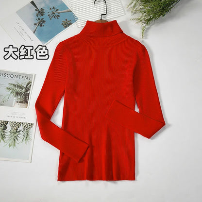 JMPRS Rollkragenpullover Frauen Mode Einfache Winter Pullover Jumper Hohe Elastische Gestrickte Herbst Weibliche Grundlegende Tops Casual Bluse