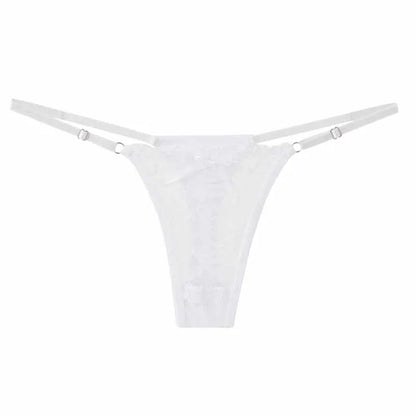 Sexy Lace Adjustable Thongs for Women Low Rise Hollow Out Briefs Female Breathable Underpants Perspective Sexy Lingerie.