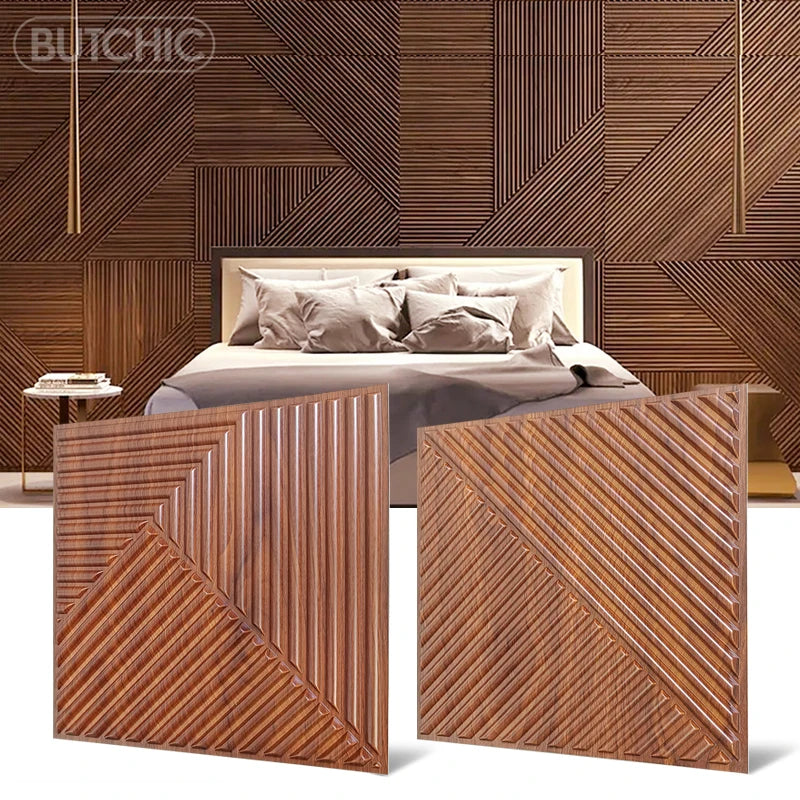 12pcs 30x30cm Champagne gold color 3D Wall Panel Shining Gold 3D Wall Sticker Wedding party background wall art Wood grain paper