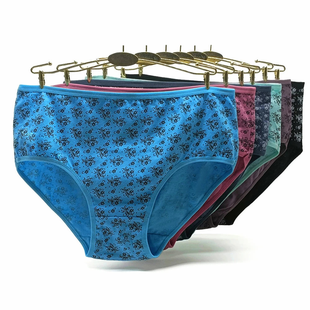 Underwear Women Panties Cotton Mid Rise Butterfly Soft Sexy Briefs Ladies Knickers Plus Size for Women 3 Pcs/lot.