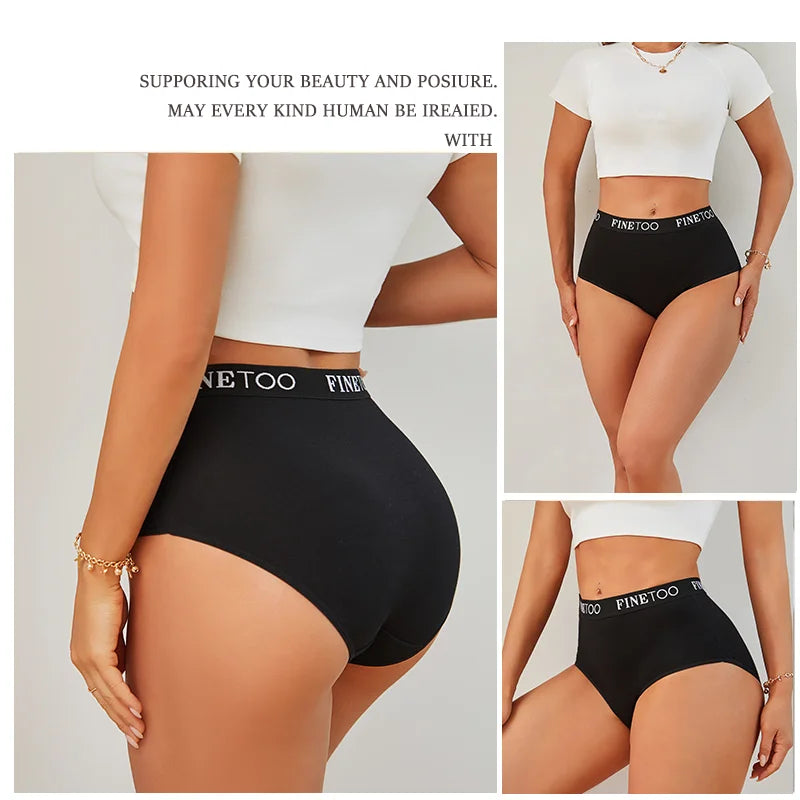 Finetoo 6Pcs/Set Women's Seamless Cotton Briefs Women Plus SizePanties Breathable Underwear Female Low Waist Soft Lingerie S-XXL.