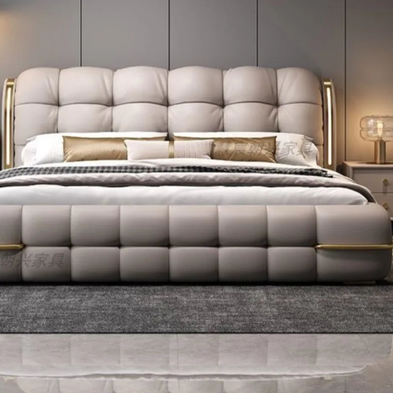 Kopfteil-Aufbewahrungsbetten, gepolstert, minimalistische Doppelbett-Schlafbetten, luxuriös, einzigartig, Muebles Para Dormitorio, Möbelzubehör