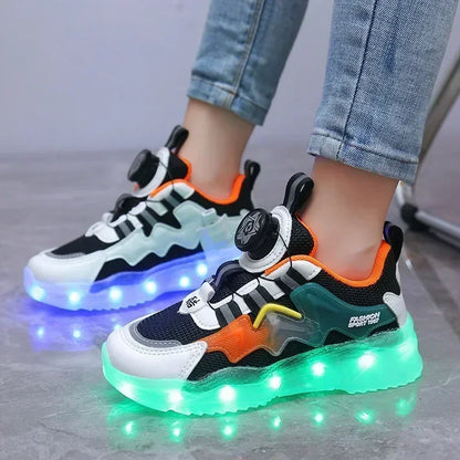 Children Fashion Kids Led Shoes for Girls Usb Charging Sneakers Outdoor Sport Footwear Boys Luminous Shoes 2023 Glowing Sneakers