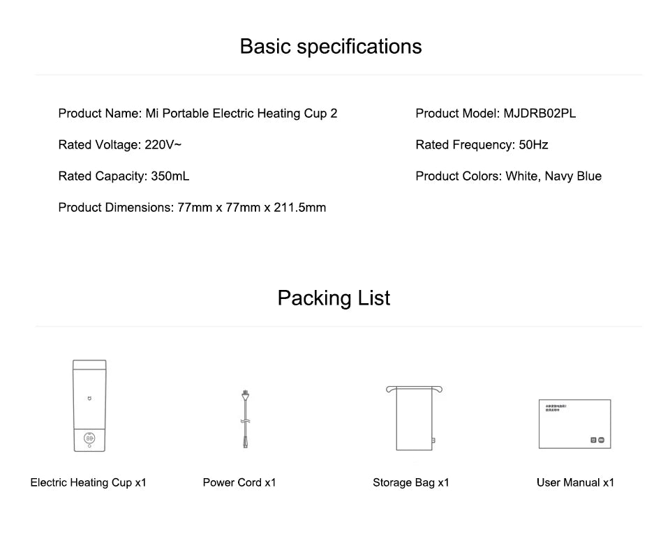 NEW XIAOMI Mijia Portable Electric Kettle 2 Thermos Cup Fast Water Boiler 350ml Smart Temperature Insulated Kettle Travel - CN.