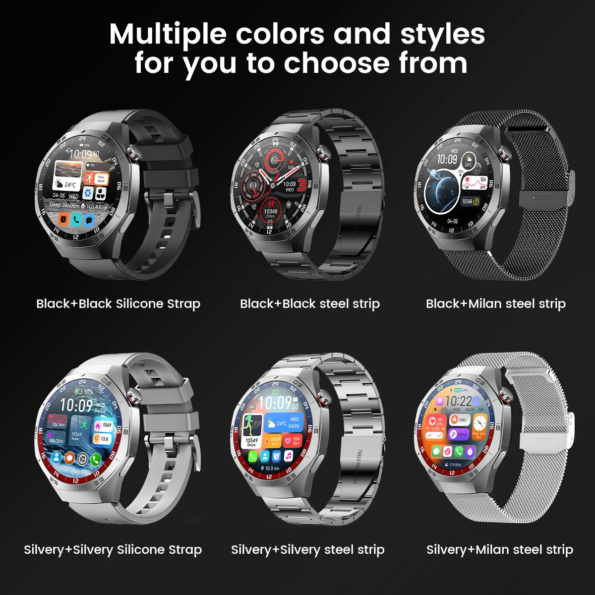 2025New For Android and ios Smart Watch Men AMOLED Screen GPS Motion trajectory Heart Rate Bluetooth Calls SmartWatch Waterproof