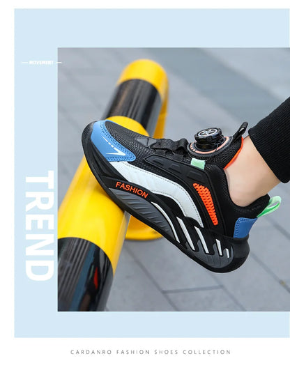Fashion New Kids Boy Running Sport Shoes Leather Sneakers Children Outdoor Lightweight Breathable Tenis Footwear.
