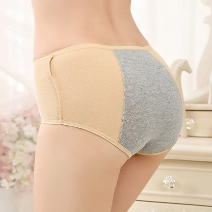 1pcs Cotton Womens Mid Waist Leak Proof Menstrual Panties Females Lace Widen Period Physiological Briefs Ventilate Comfort Panty.