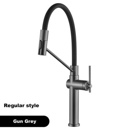 Modern chrome brass pull-out hot and cold water single hole kitchen faucet luxury 2 function drinking water mode sink faucet