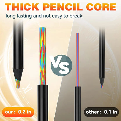 Regenbogen-Farbstifte für Kinder, konzentrische Farbstifte mit Farbverlauf, Kunstmalerei, Zeichenbriefpapier, 10/12 Stück/Set, 7 Farben, Kawaii.