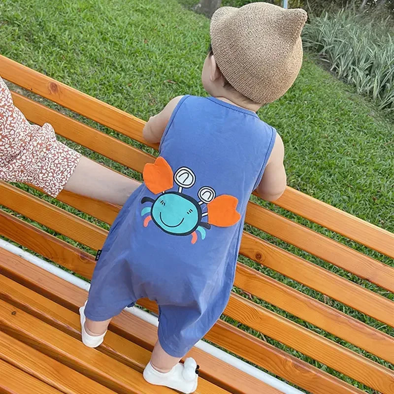 Baumwolle Neugeborenen Baby kurze Ärmel Dreieck Stram pler Junge Mädchen Cartoon Hosenträger Kleidung Overalls insgesamt ein Stück 0-24m.