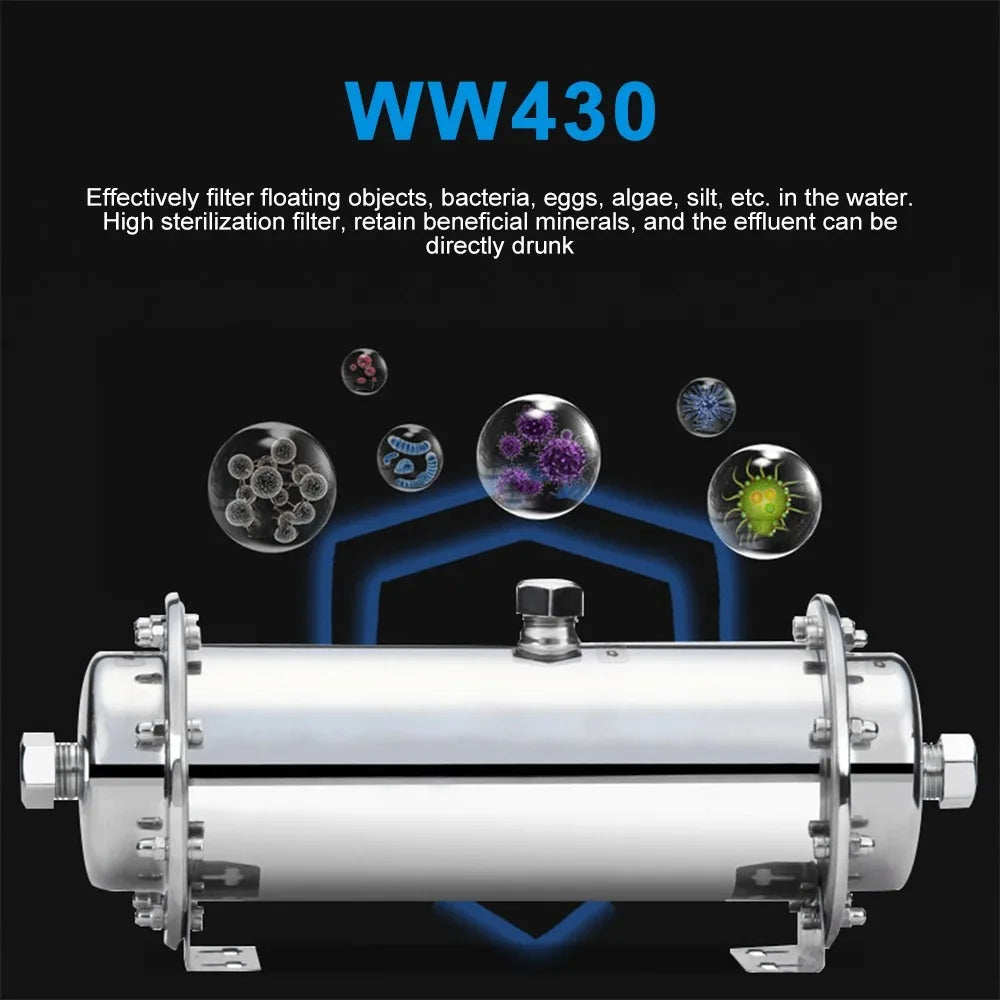 DIVEDEER 600L~3000L household water filter PVDF ultrafiltration purifier with washable pipe type direct drinking water kitchen.