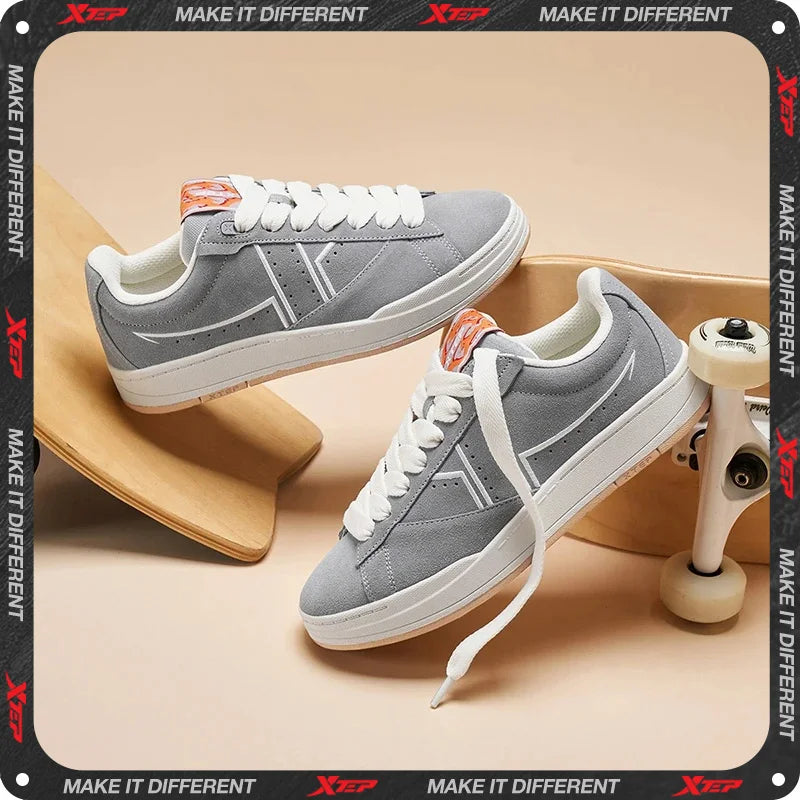Xtep Skateboarding Shoes Non-Slip Wear-Resistant Casual White Couple Skate Sneakers Male Female Luxury Brand Shoes 881219319851.