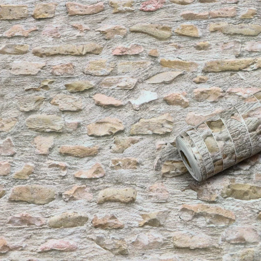 3m Faux Vintage Plane 3D Stone Texture Wallpaper,Gravel Self-adhesive Wall Mural,Suitable For Balcony Background Wall Decoration