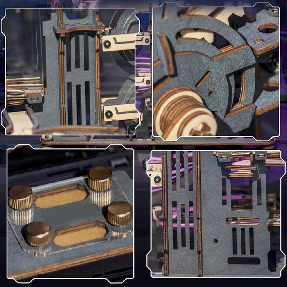 3d Wooden Puzzle Marble Runs Mechanical Puzzles Self Assembly Toy STEAM Educational Toys Model Building Kits for Kids Adult Gift.