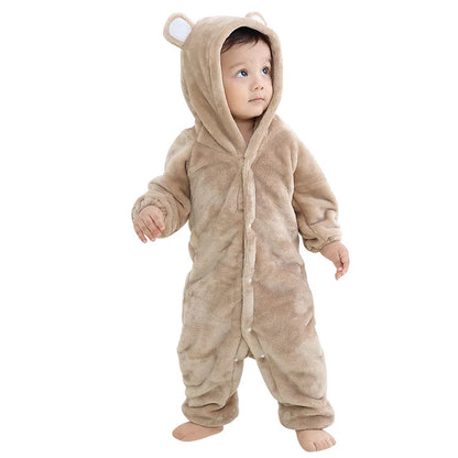 Sully Kigurumis Baby Mädchen Kleidung Stram pler Winter weich warm Säugling Jungen Bodysuit Cosplay Pika Kapuze Reiß verschluss Overalls.