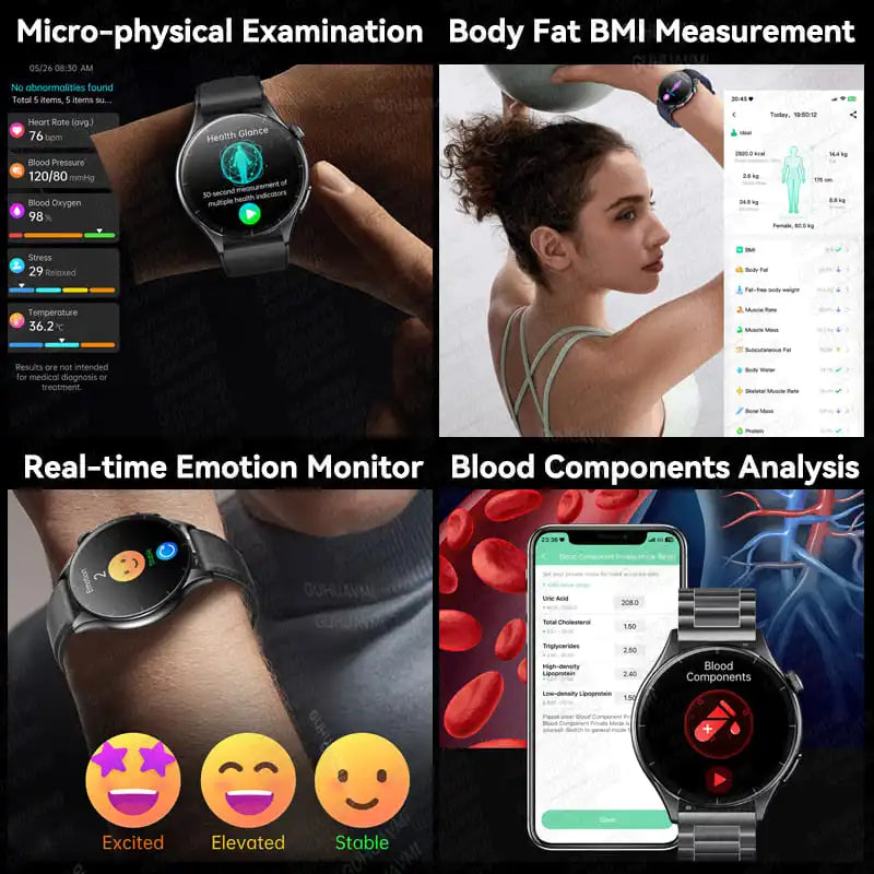 2025 New ECG+PPG Health Diagnosis Smartwatches Men Women Clock Uric Acid Lipid BP Heart rate Tracker NFC Sports Smart Watch IOS.