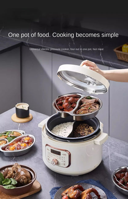 220V Home Electric Pressure Cooker 2 Flavor Multifunctional Rice Cooker Non-stick Multi Cooker & 2 Flavor Inner and Steamer.
