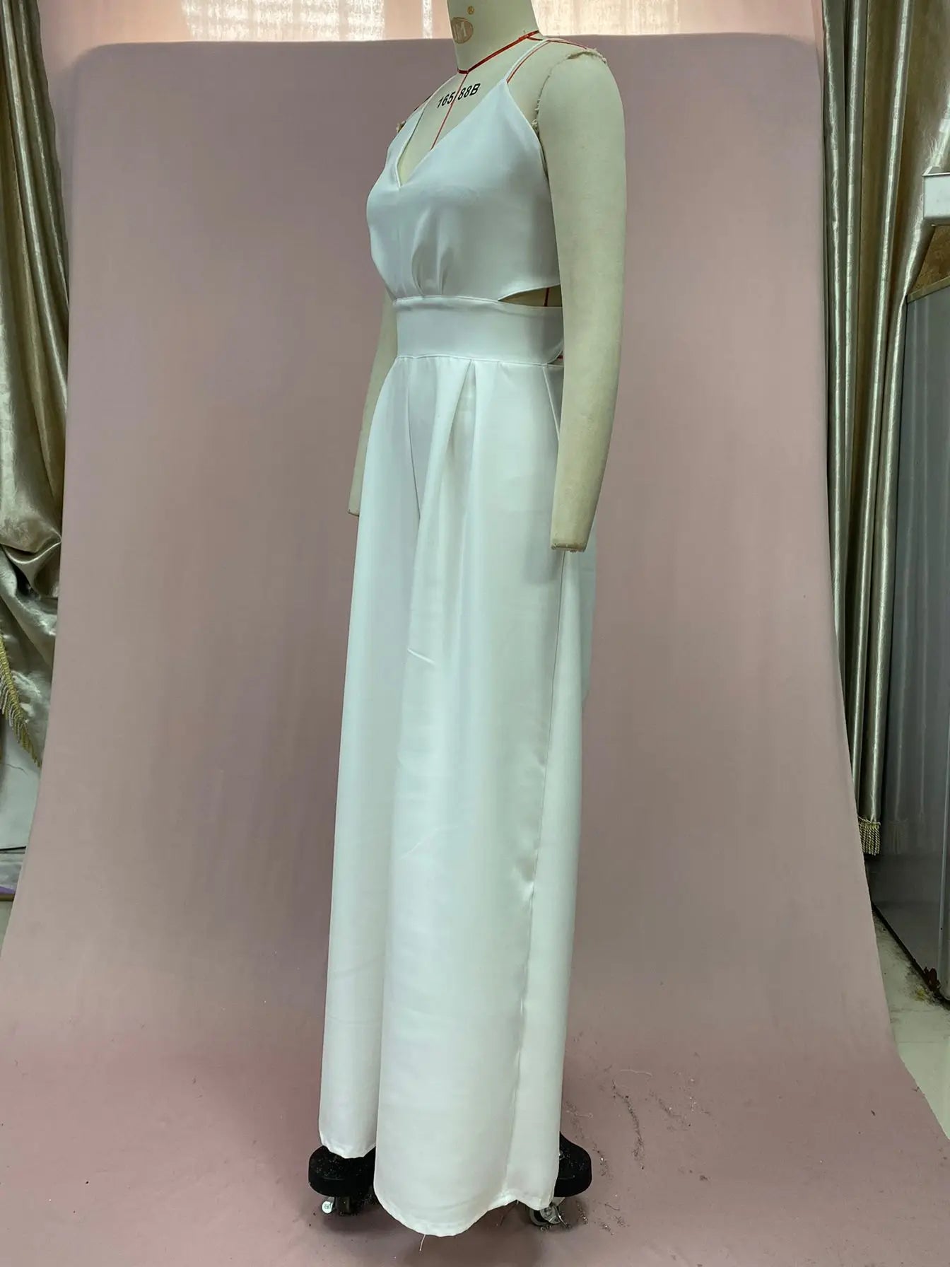 Women Sexy Jumpsuits Backless V-neck Spaghetti Strap Lace-up New Summer Sleeveless Elegant Street Wide-leg Pants Long Rompers.