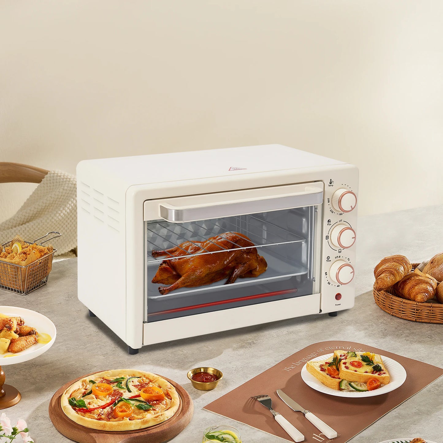 Electric Oven Mini Oven With Adjustable Temperature And 60-Minute Timer 22L Electric Oven.