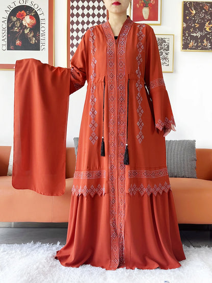 Laxury Design New Women Elegant Dress Chiffon Open Abaya Muslim Women Dress Islamic Clothing Cardigan Abaya Women Muslim Dress