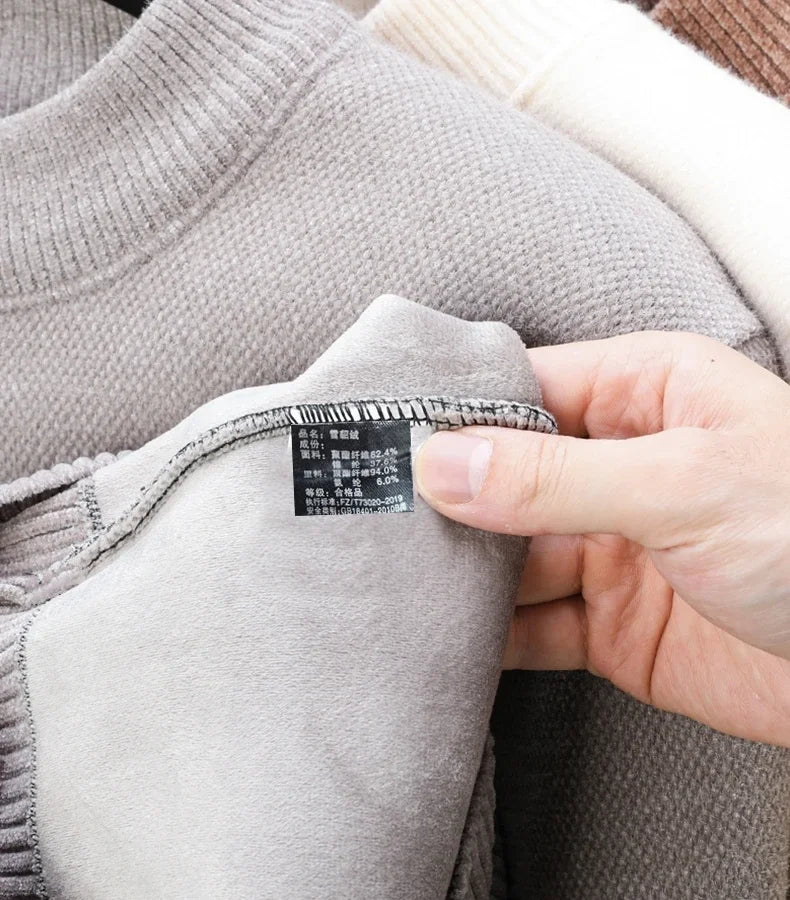 Luxury high-end round neck sweater men's winter trend brand embroidered Korean version casual plush warm thick knitted pullover