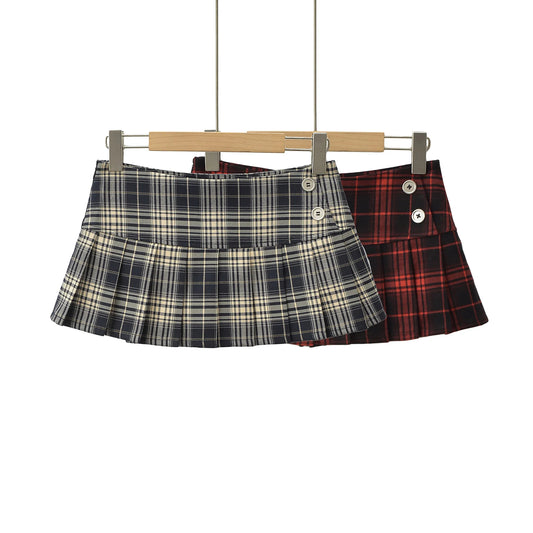 Summer Mini skirts for woman vintage korean fashion plaid skirts for women y2k skirts pleated red plaid skirts preppy style.