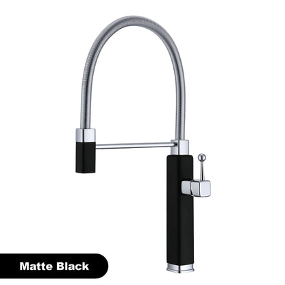 Modern red brass kitchen faucet with single handle and single hole ceramic valve core, hot and cold water pull-out sink Mixer