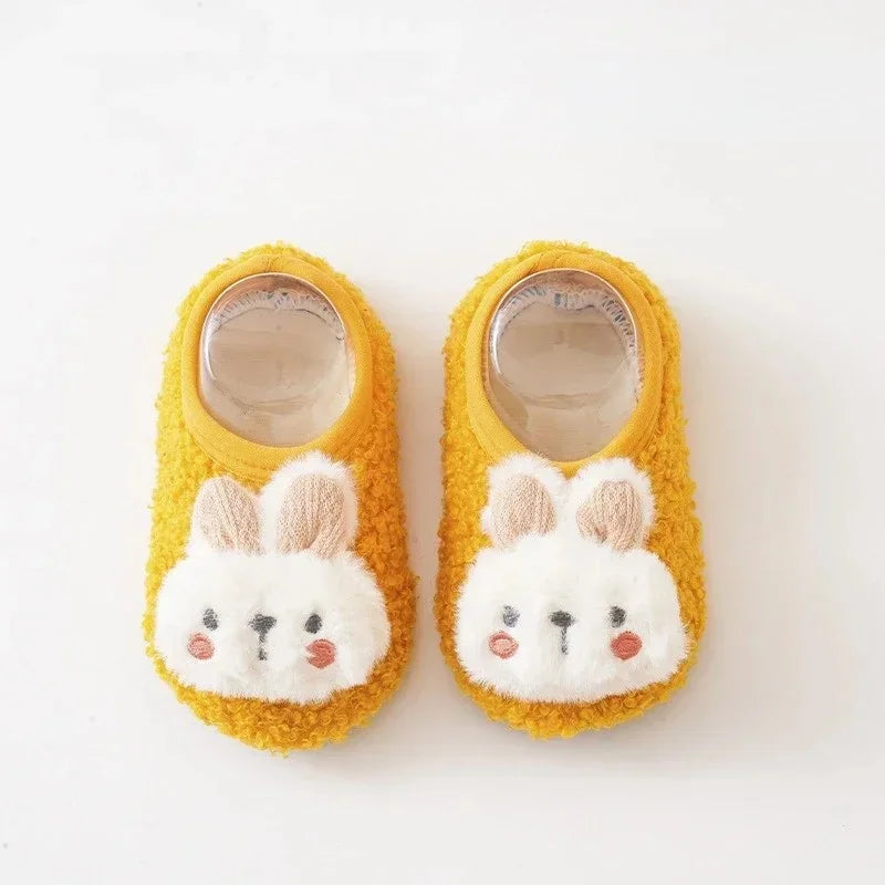 Autumn Winter Baby Slippers Toddler Plush Floor Sock Shoes Children Soft Sole Walking Shoes Indoor Home Anti-slip Kids Shoes
