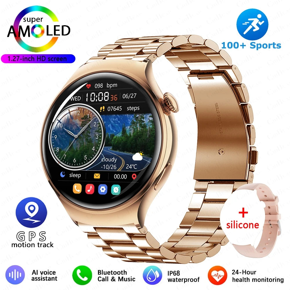 2025New GPS NFC Bluetooth Call Smartwatch Women Watch 4 mini Sports Track Heart Rate Oximetry Monitoring Health Smartwatch Woman
