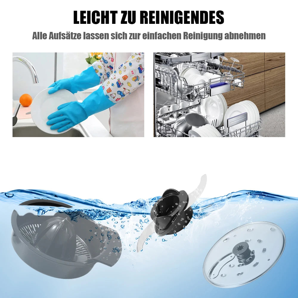 200W 1.2L Stainless Steel Kitchen Meat Grinder 3in1 Powerful Motor 2-Layer Blade Vegetable Crusher Onion Garlic Grinder.