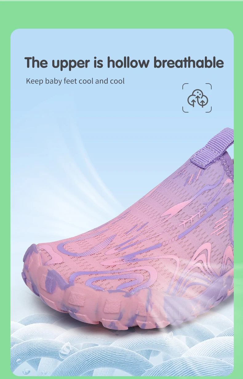 Kids Students Barefoot Quick-Drying Beach Swimming Aqua Shoes Boys Girls Fitness Running Shoes Summer Parent-child Water Shoes.