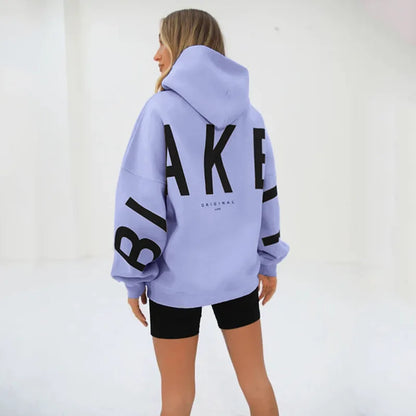 American Retro Letter Print Oversized Sweatshirt Women Harajuku Y2K Trendy Streetwear Top Chic Colorful Versatile Casual Hoodie