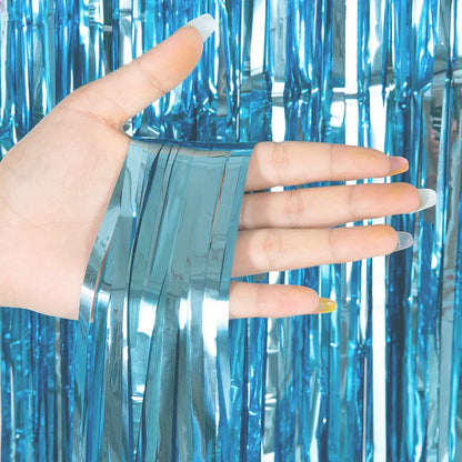 Günstig als Party, Metallic-Lametta-Folie, Fransenvorhänge, Hintergrund für Geburtstag, Silvester, Party, Foto, Hochzeit, Dekoration