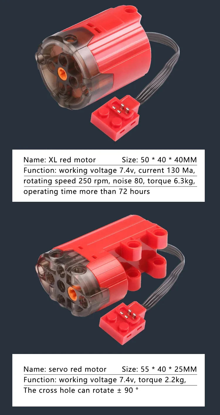 Technical Motor Battery Box Power Functions Parts IR Speed Servo Light Receiver PF APP Remote Control Car Building Blocks Bricks.
