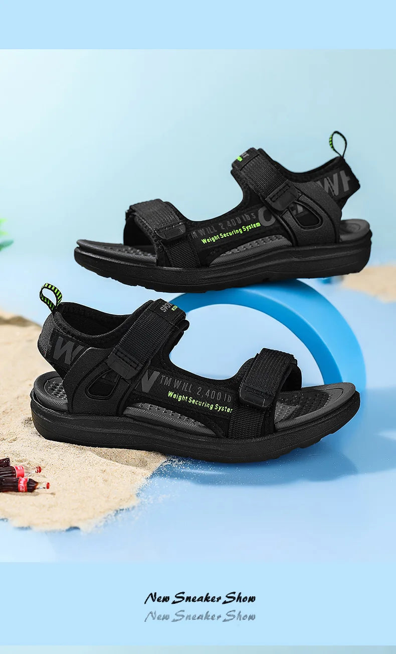 Kids' Summer Breathable Sport Sandals for Boys Casual Beach Shoe Comfortable Soft Sole Children's Fashion Non-slip Sandalias.
