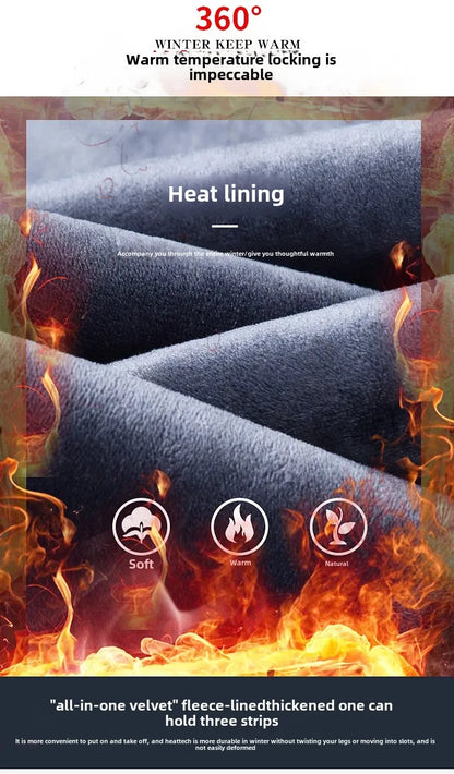 Winter Hot Sale Of The Season Trendy Stretchy Fleece Lined Thick Denim Mid Waist Fashionable Casual Warm Long Pants Men's Jeans.