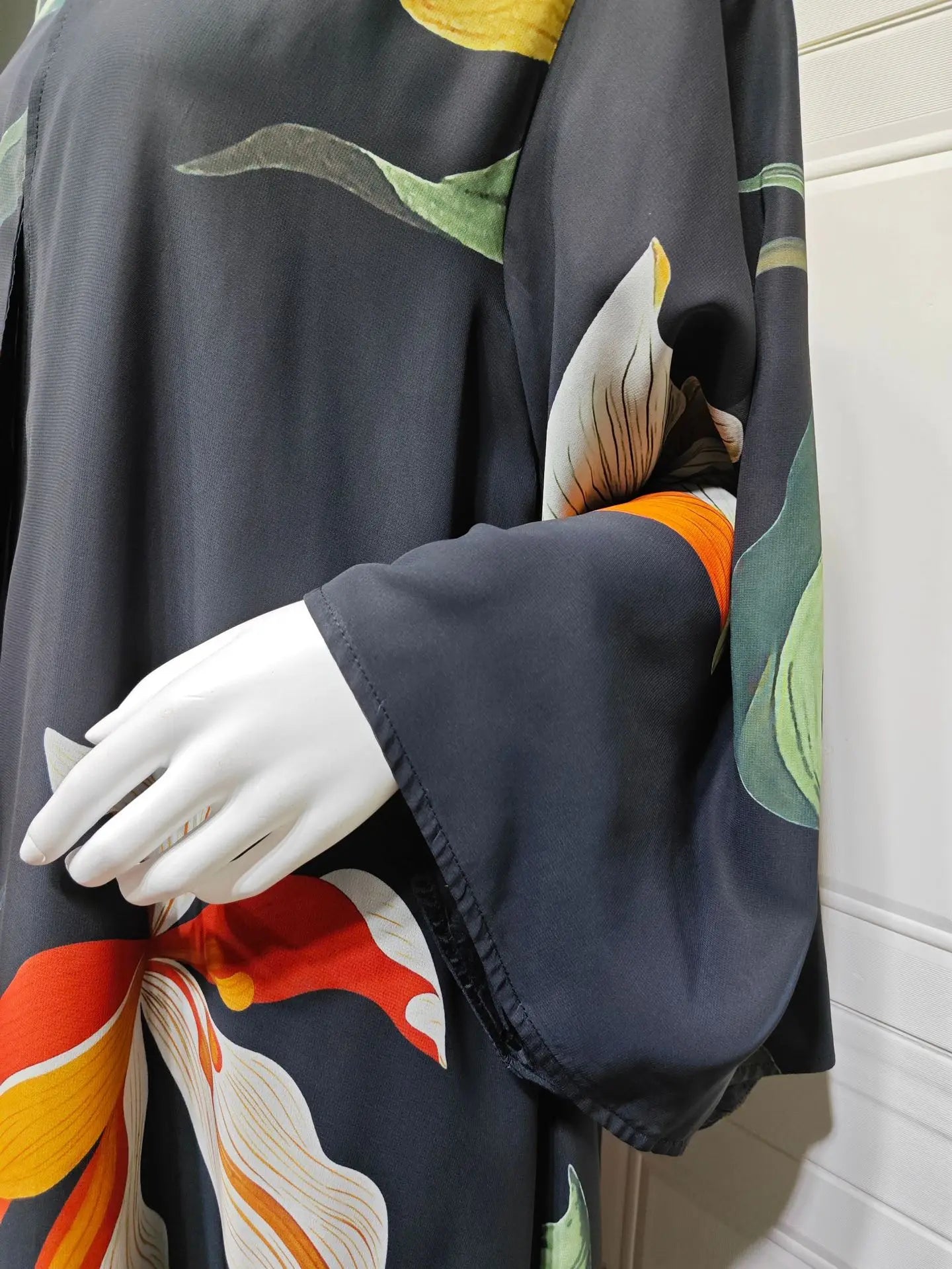 Uni Dubai Fashion Floral Print Open Abaya Muslim Elegant Cardigan With Hijab Scarf 2025 Feminine Clothes