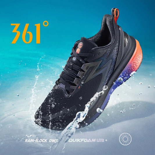 361 Degrees NEW Rainblock 7.0 Anti Splash Rainproof Running Shoes Technology Night Reflective Cushioning Man Sneakers 572342228.
